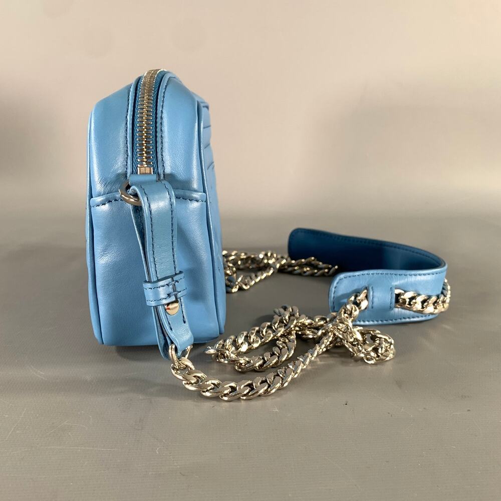 PRADA Blue Quilted Calfskin Leather Shoulder Bag Handbag - Picture 5 of 10